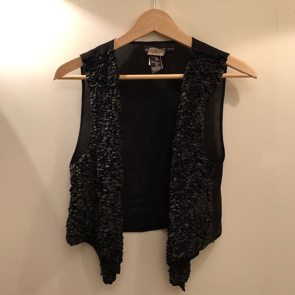 Antik Batik silk and leather vest